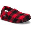 Hausschuh CROCS "Classic Buff Check Cozzy Slipper", Herren, Gr. 39, schwarz (schwarz, rot), Croslite, Fleece, kariert, Basic, Schuhe, Pantoffel, Mule mit kariertem Muster