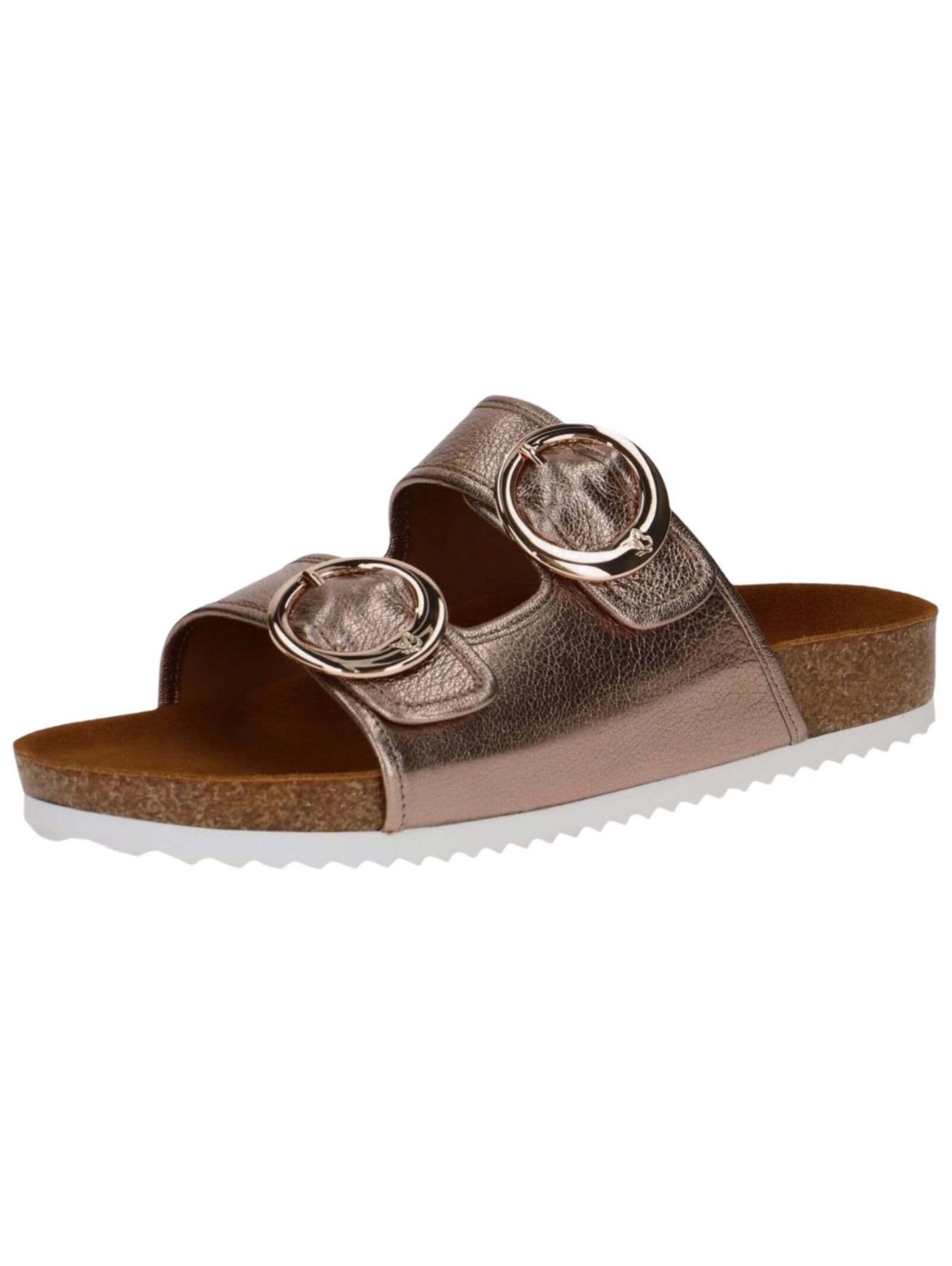 Pantolette CAPRICE "Caprice Pantoletten Leder", Damen, Gr. 38, beige (taupe), Leder, Schuhe Pantolette