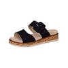 Pantolette CAPRICE "Caprice Pantoletten Veloursleder", Damen, Gr. 36, blau (ozean), Veloursleder, casual, Schuhe