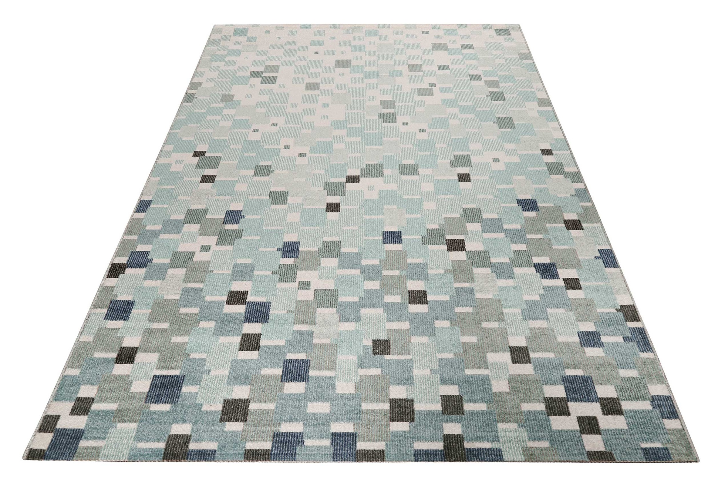 Outdoorteppich ESPRIT "Pacific, ESP-54557", blau, B:120cm H:4mm L:170cm, Polypropylen (PP), Teppiche, pflegeleicht, im Mosaik-Muster, ideal für Terrasse, Küche, Wohnzimmer Image