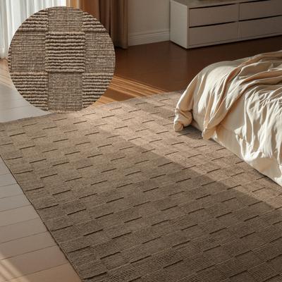 Teppich VILLEROY & BOCH "Wollteppich Scala", braun, B:200cm H:10mm L:300cm, Wolle, Teppiche, Handgewebt, Wolle, Kariert, Natur, 3D-Struktur, Karo, Wohnzimmer Image