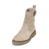 Stiefel MARC O'POLO "mit flauschigem Warmfutter", Damen, Gr. 42, grau (taupe), Obermaterial: 100% Leder (Rind), unifarben, Schuhe