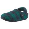 Hausschuh CROCS "Classic Buff Check Cozzy Slipper", Herren, Gr. 39, blau (navy, grün), Croslite, Fleece, kariert, Basic, Schuhe, Pantoffel, Mule mit kariertem Muster