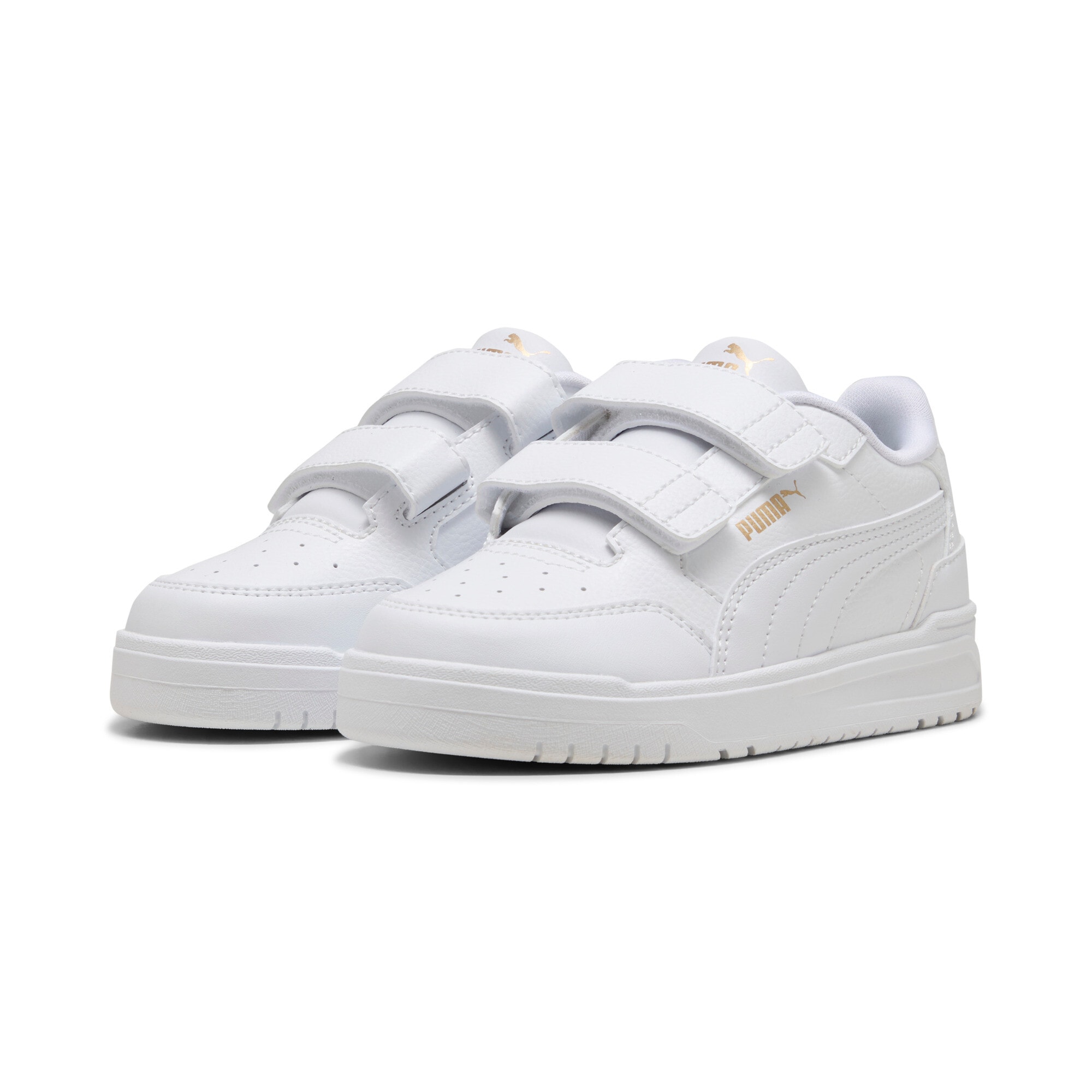 Sneaker PUMA "SHUFFLE DOWNTOWN LO V PS", Gr. 31, weiß (puma weiß, puma weiß, puma gold), Synthetik, Sportlich, Schuhe Image