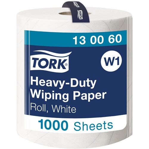 Tork Extra Starke Mehrzweck Papierwischtücher Weiß W1, Rolle, 1 × 1.000 Blatt, 130060 Image