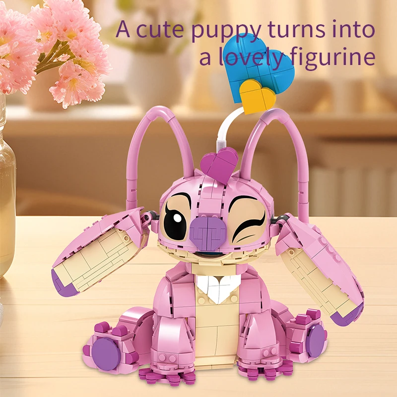 Disney 2025 New 784pcs Stitch Angel Compatible 43257 Building Blocks Bricks Stitch Girl Boy Birthday Christmas Gift Toys