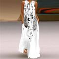 Per donna Abito Lungo Maxi Abito Abito Floreale Abito Stampato Moda Moderno All'aperto Vacanza Uscire Vestibilità regolare Floreale Senza Maniche Scollo a V Nero Bianco Giallo Rosso Primavera Autunno