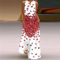 Per donna Abito Lungo Maxi Abito Abito Floreale Abito Stampato Moda Moderno All'aperto Vacanza Uscire Vestibilità regolare Floreale Senza Maniche Scollo a V Nero Bianco Giallo Rosso Primavera Autunno