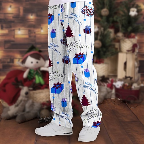 lettera regalo pantaloni casual con stampa 3d da uomo pantaloni della tuta pantaloni da jogging strada all'aperto casual quotidiano poliestere bianco blu viola s m l pantaloni elastici a vita media