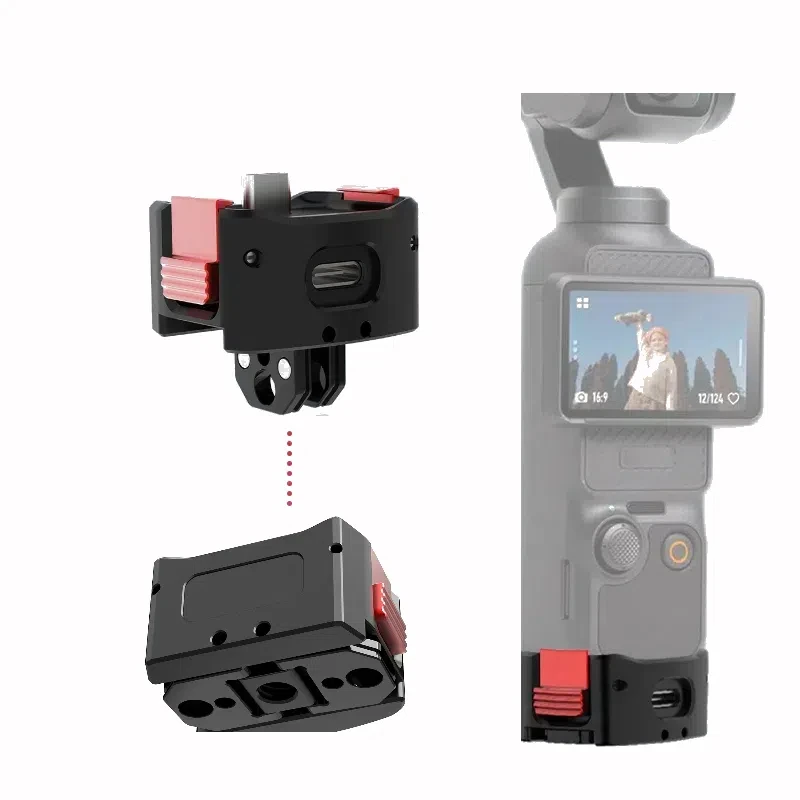 Für DJI Osmo Pocket 3Kamera Gimbal Magnetische Ladestation Quick Release Mount Stativ Adapter Expansion Halterung 1/4 Schraube Loch Image