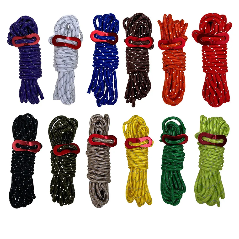 1PCS Outdoor Zelt Seile Reflektierende Seile Einstellbare Seil Markise Baldachin Verstärkt Winddicht Seil Mit Schnallen Camping Zubehör Image