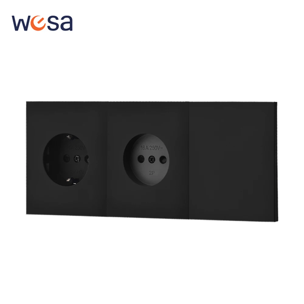 Schwarz Embedded Haut Fühlen Farbe Rocker Schalter Steckdosen Wand Steckdose Integrierte Panel Taste Licht Schalter DIY Kombination Hause