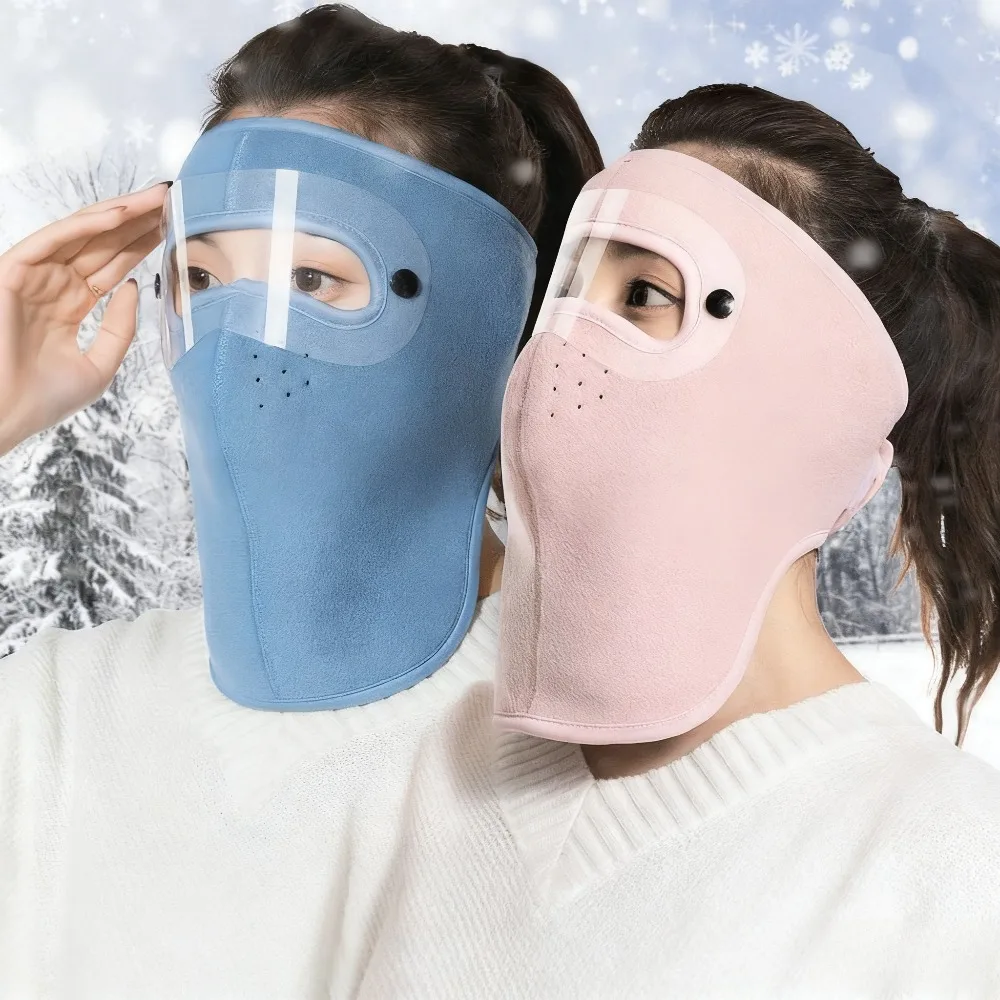 Winter-Sturmhaube, Gesichtsmaske, abnehmbar, Anti-Beschlag-Schutzbrille, winddicht, Thermo-Vollgesichtsabdeckung für Motorrad, Skifahren, Männer und Frauen Image