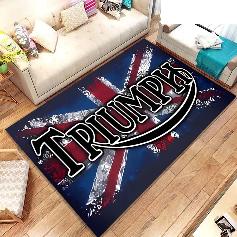 Classic Retro Motorcycle-TT-triuMphS-S Carpet Family Living Room Sofa Kitchen Dining Table Floor Mat Study Flannel Anti Slip Rug