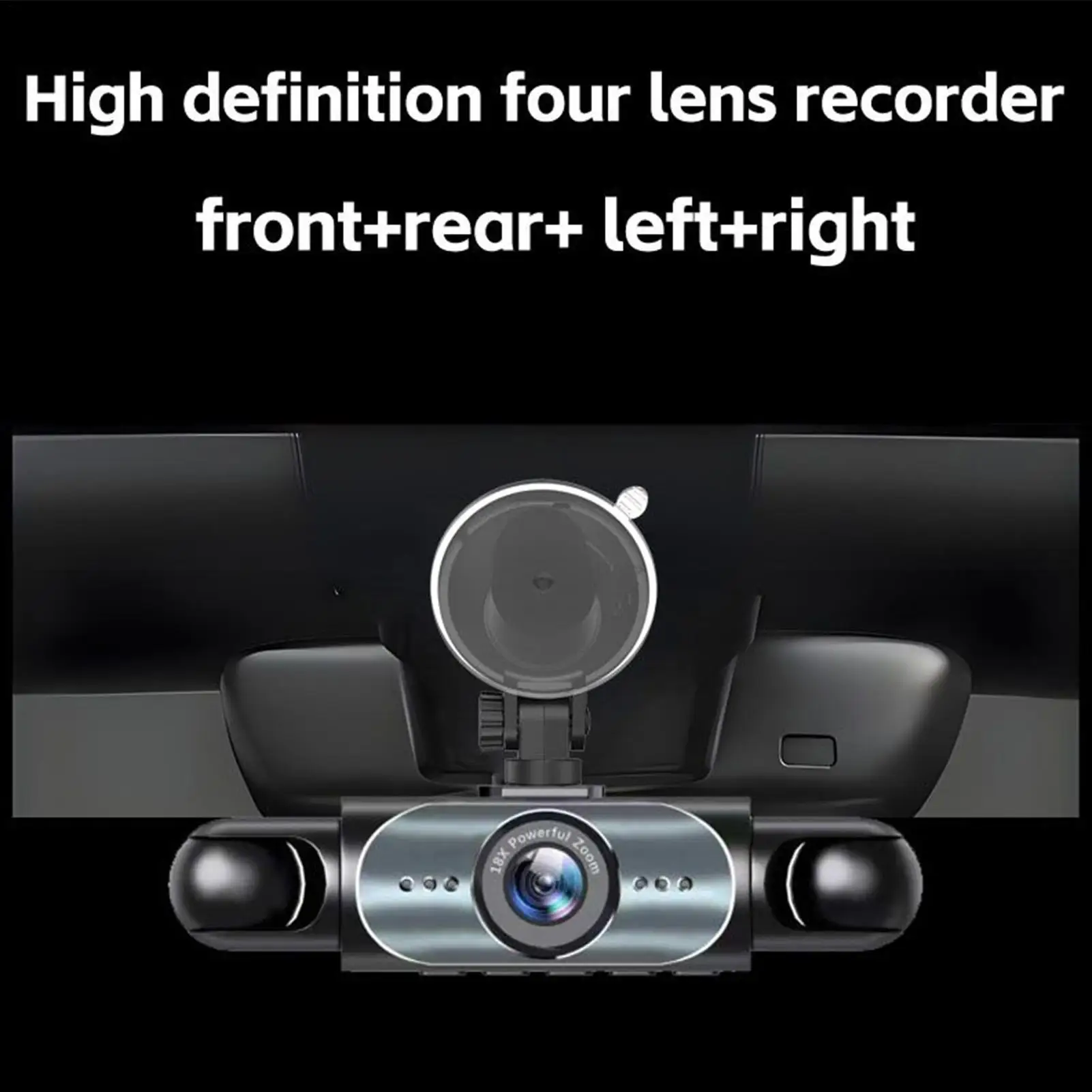 Armaturenbrett-Kamera, 4-Kanal-batteriebetriebene Dashcam 1080P High-Definition-Monitor mit 32G-Karte, Rückfahrbild für Wohnmobil-Fahrzeuge Image