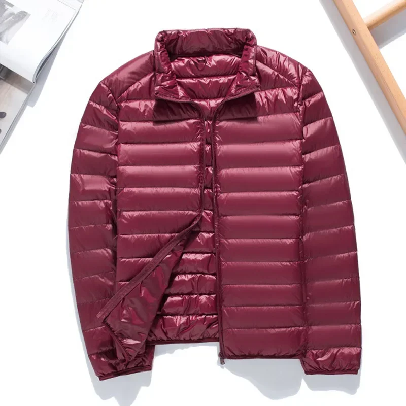 Ultraleichte Daunenjacke mit Stehkragen für Herren, ultraleicht und tragbar, Jacke der neuen Serie, warme, faltbare weiße Entendaunen Image