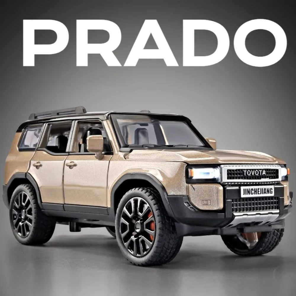 Maßstab 1:32 Prado Alphard Spielzeugauto Modell Legierung Druckguss Türen geöffnet Licht Sound Off-Road Miniatur SUV Hobby Ornamente Geschenke