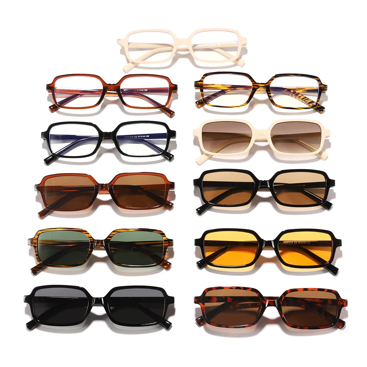 Neue Vintage-Sonnenbrillen für Damen und Herren Marken-Rechteck-Sonnenbrillen Ovale Brillen für Männer und Frauen Image