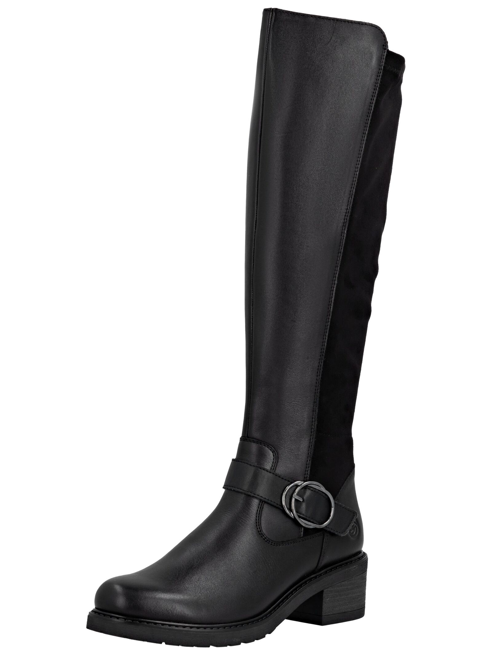 Stiefel REMONTE "Remonte Stiefel Leder/Textil", Damen, Gr. 40, schwarz, schwarz, Leder, Textil, Schuhe