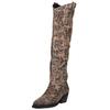 Bikerboots LAZAMANI "Lazamani Stiefel Leder", Damen, Gr. 41, braun (leopard), Leder, casual, Schuhe