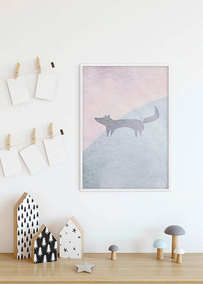 Bild KOMAR "Wild and Free Fox", bunt (farbe bild(er): bunt), B:30cm H:40cm, Holz, Papier, Bilder, Wandbild zur Dekoration - ohne Rahmen Image
