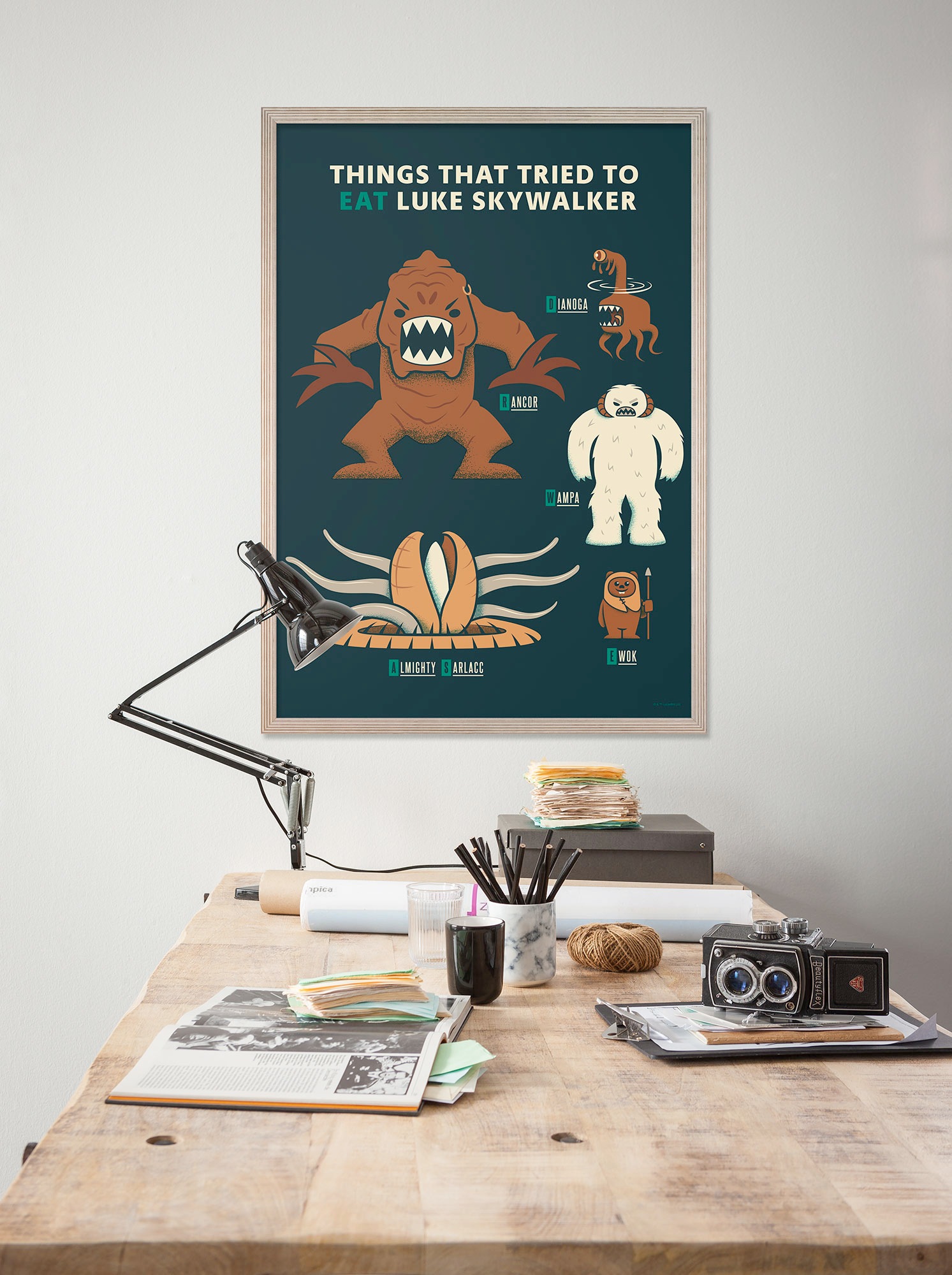 Wandbild KOMAR "Star Wars Hungry Monsters", bunt (farbe bild(er): bunt), Disney, 1 Stk., Vlies, Bilder, 40 x 50 cm (Breite x Höhe) - Kinderzimmer, Dekoration Image