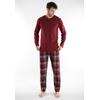 Schlafanzug TOM TAILOR "Rhodos", Herren, Gr. 48 (S), rot, mittel, karo, Obermaterial: 100% Baumwolle, casual, Homewear-Sets