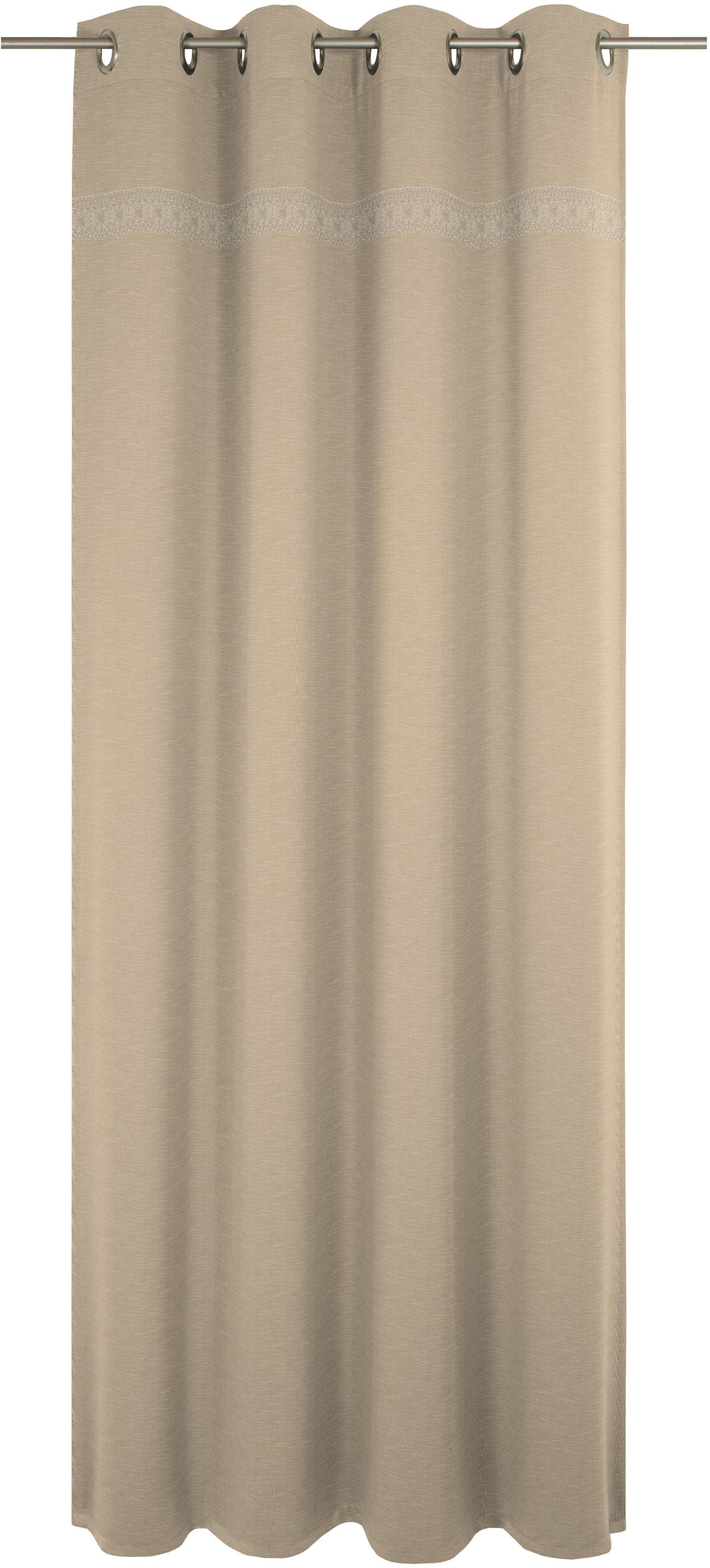 Vorhang WIRTH "Wiessee", beige (natur), B:150cm H:305cm, Baumwolle, Leinen, Modal, Gardinen, nach Maß Image