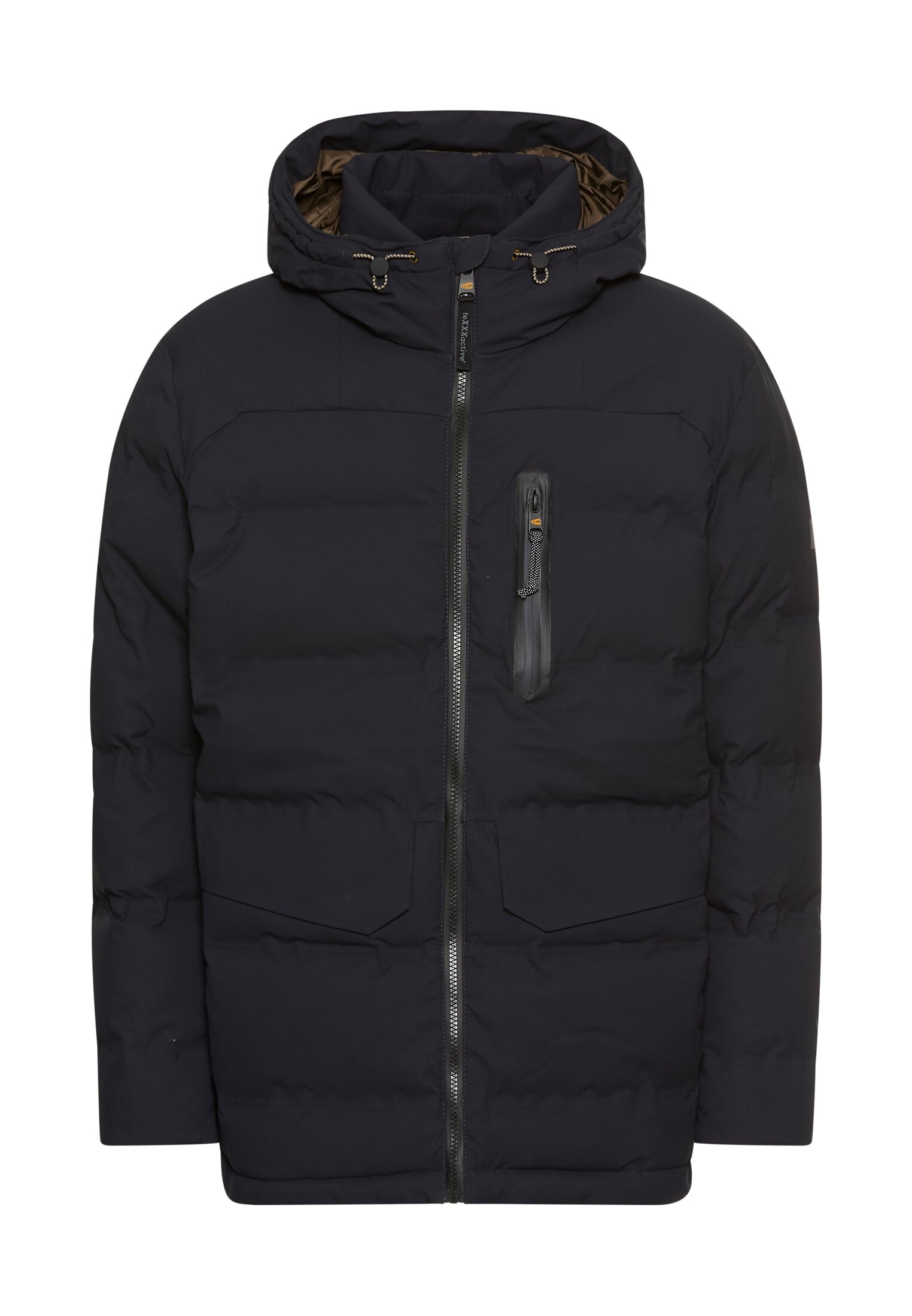 Funktionsjacke CAMEL ACTIVE, Herren, Gr. 52, schwarz navy, Steppware, Obermaterial: 100% Polyester, unifarben, regular fit taillenbedeckt, Jacken Funktionsjacke, mit Kapuze