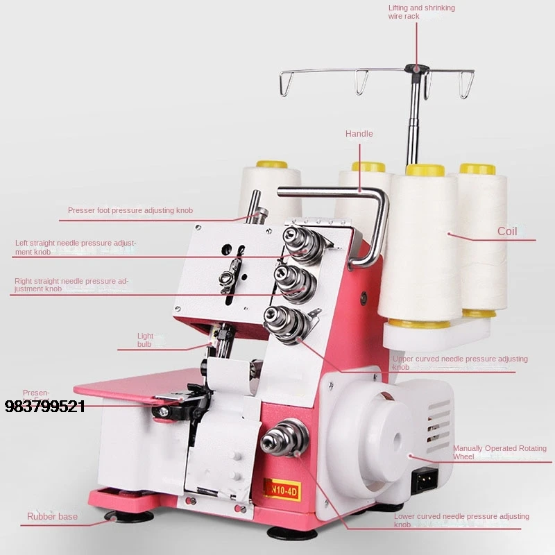 Bon prix machine à coudre surjet à quatre fils machine à coudre surjet améliorée machine à coudre surjet de bureau petite couture