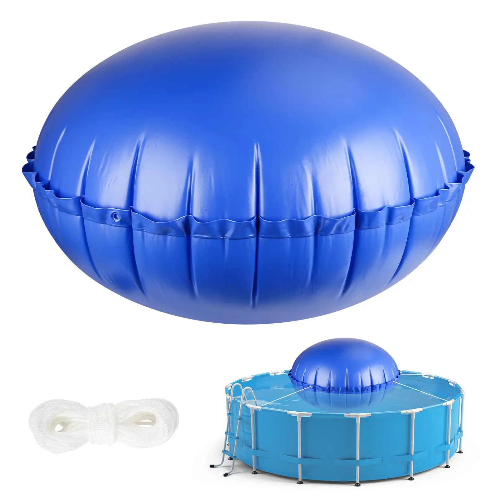 Oreillers de piscine pour piscines hors sol, oreiller d'air de piscine Ultra épais résistant au froid, oreillers d'air d'égaliseur de glace en PVC à fermeture d'hiver