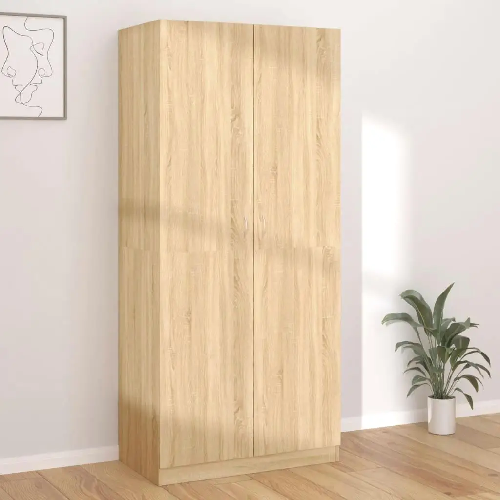 Armoire en chêne Sonoma 90x52x200 cm, meuble de rangement en bois, meuble design moderne