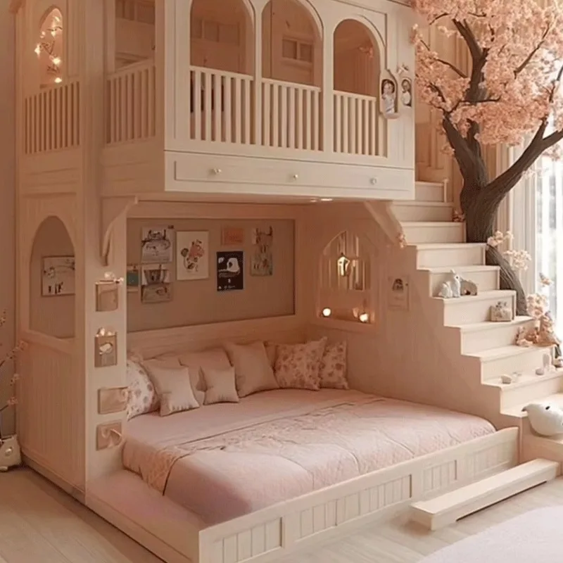 Einfache Schutzgeländer für Kinder, Doppeldecker, Sicherheit, individuelles Design, Kinderbetten, Prinzessin, moderne Camas Infantiles, Möbel für Zuhause Image