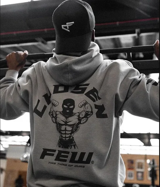 2023 neue Herbst und Winter männer Beliebte Reine Baumwolle Hoodie Brief Druck Gym Fitness Casual Mode Große Größe Jumper Image
