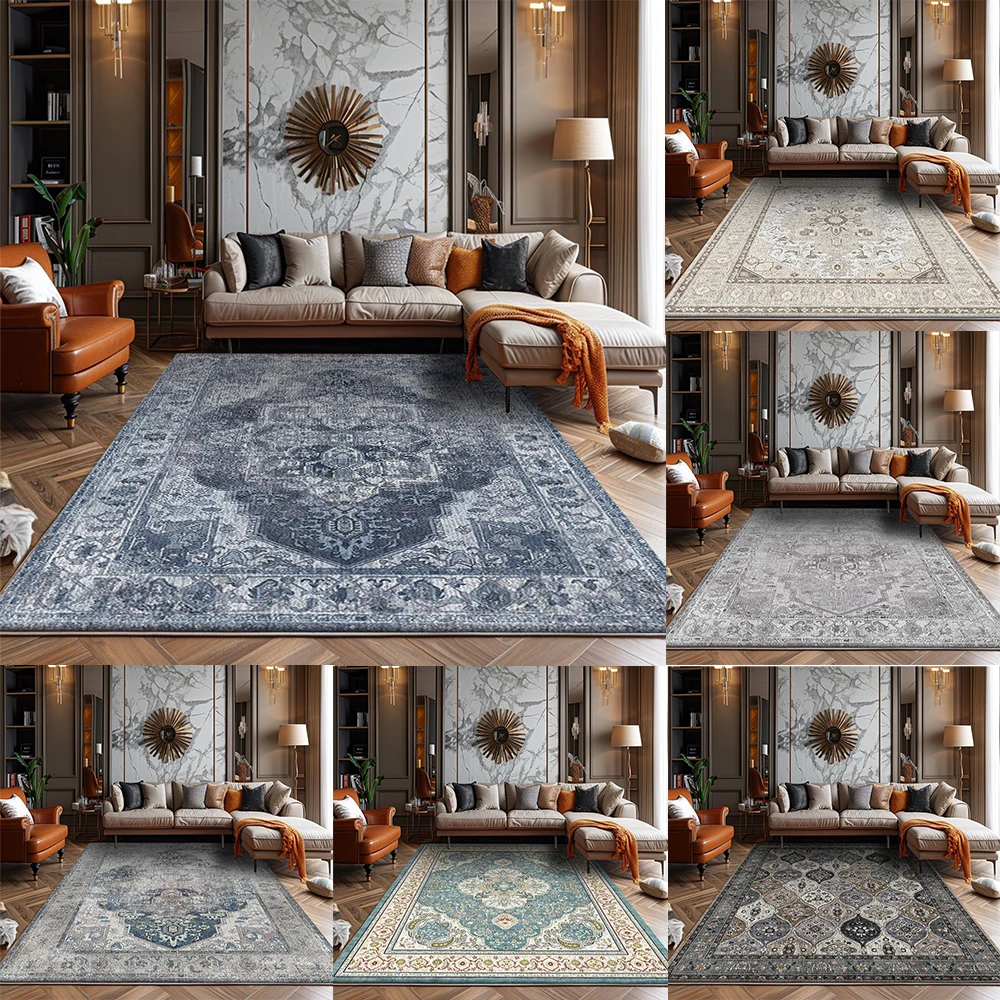 Vintage-Teppich mit orientalischem Kunstmuster, rutschfest, weicher Teppich für Wohnzimmer, Schlafzimmer, Esszimmer, Heimdekoration, Vintage-Stil, Liebhaber verwenden