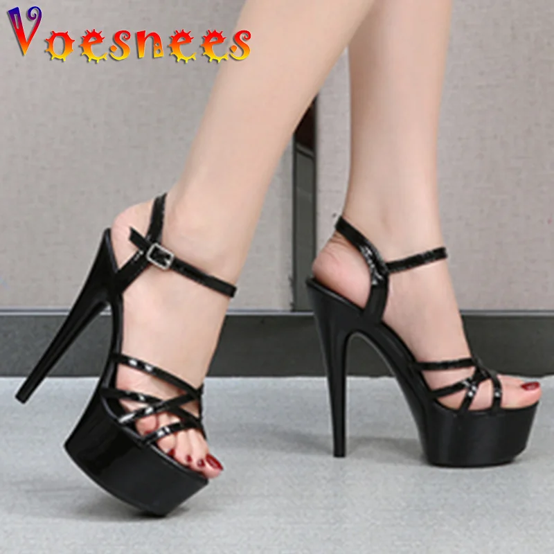 Neue Kreuz-Strap Stripper Heels Mädchen Schuh für Party Club Frauen Sexy Show Sandalen 15 17 CM High Heels sexy Plattform Sandalen Pumpen