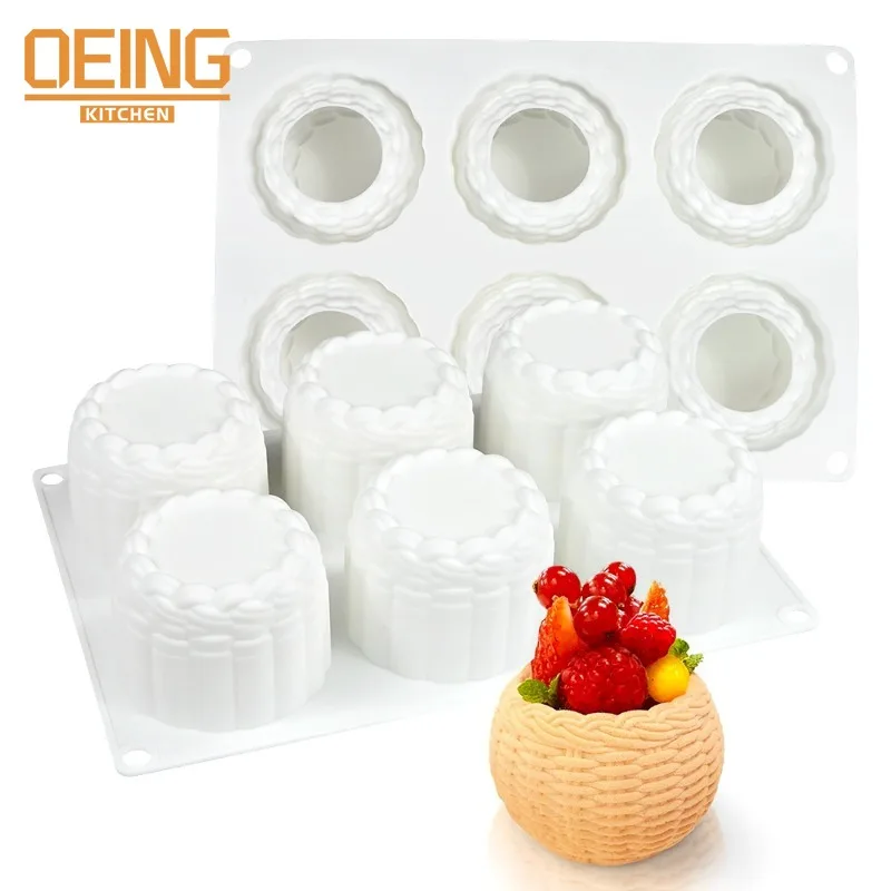 3D Blumenkorb Silikonform für Schokoladenmousse Kuchen Französisch Dessert Kreative Form Backformen Küche Gebäck Werkzeug Zubehör Image