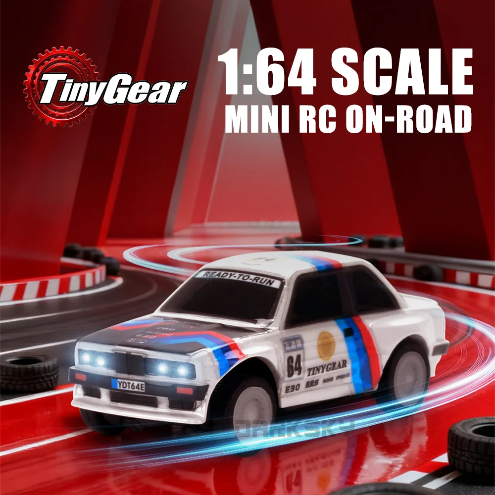 TinyGear 1/64 MINI RC On-Road 1/64 Simulation Elektrische Fernbedienung Modell Autos RTR Desktop Erwachsene kinder Spielzeug