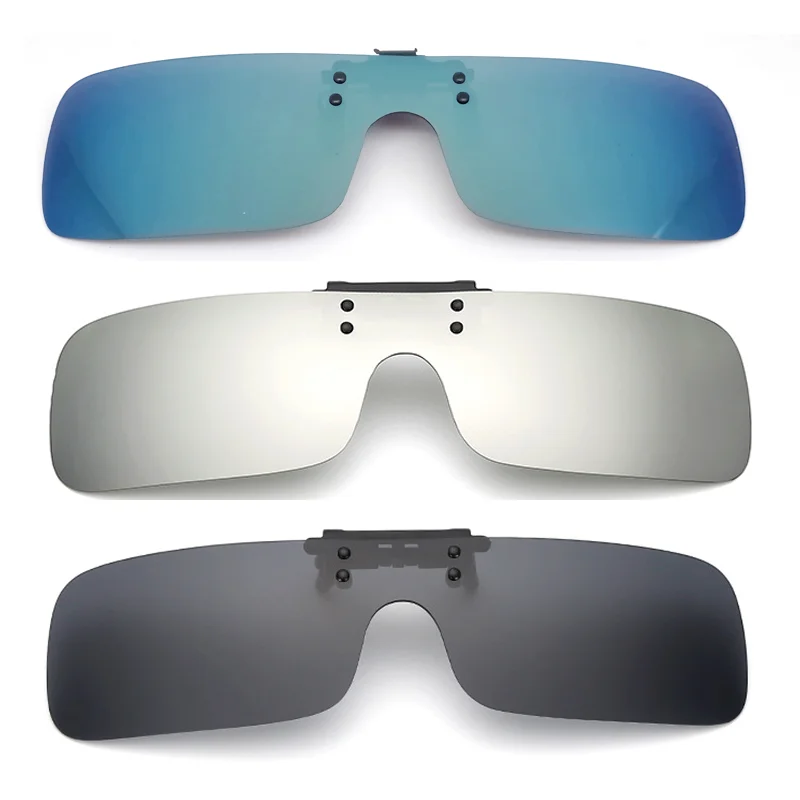 VIVIBEE Siamese Herren-Sonnenbrille mit quadratischem Clip auf polarisierten Nachtfahrbrillen mit gelben 2023, Angeln, Damen-Sonnenbrillen-Clips Image