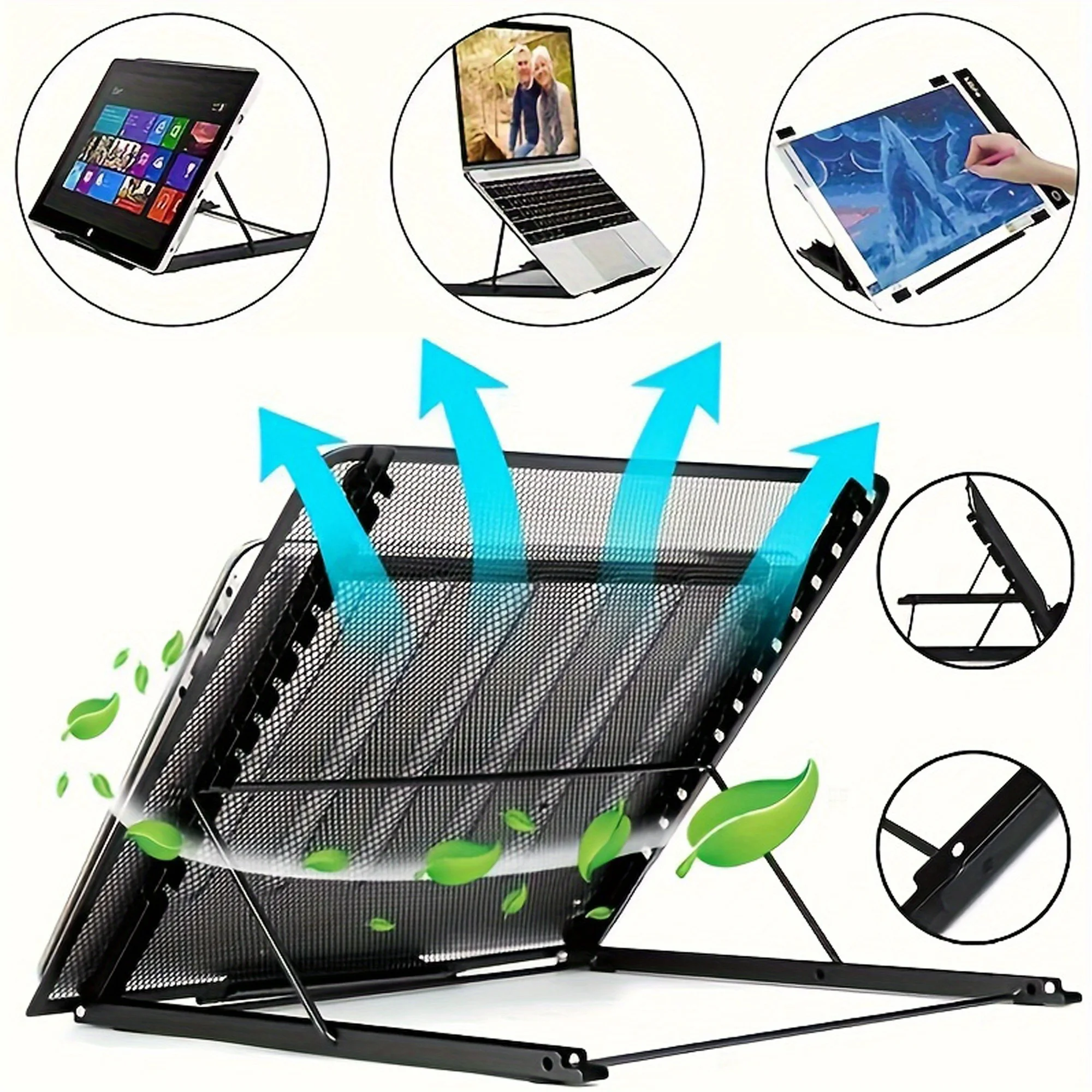 1 x Laptop-Ständer, Laptop-Wärmeableitungshalterung, sechs Gänge verstellbare klappbare Tablet-Halterung Image