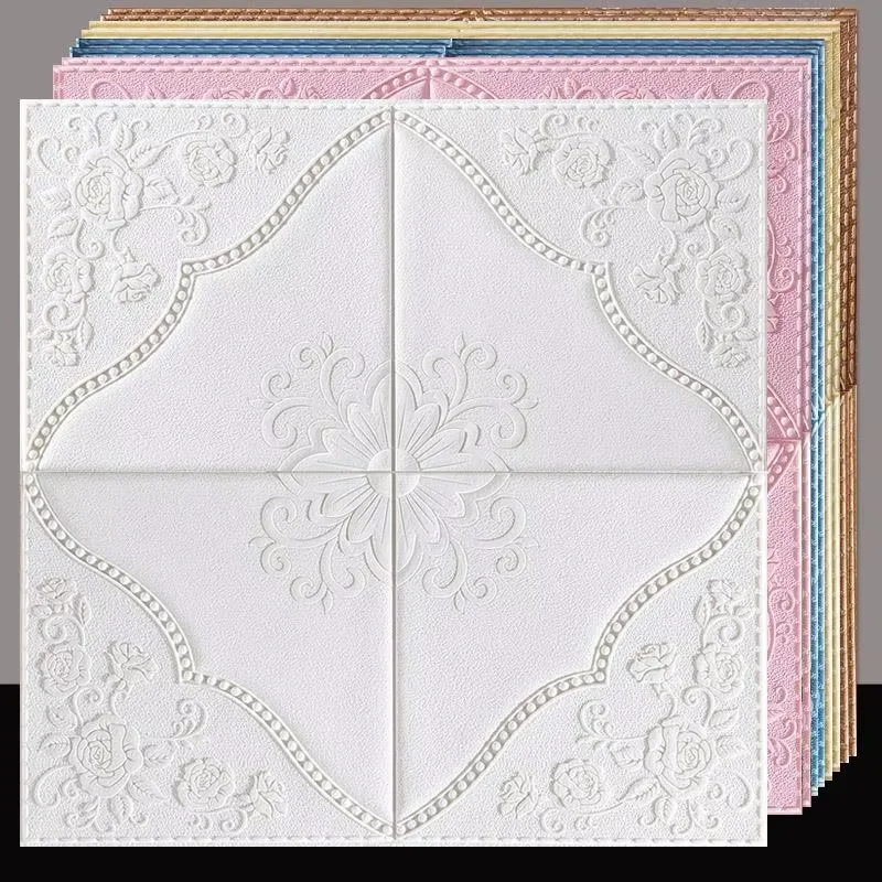 35 * 35 cm dekorative wasserdichte und kollisionssichere 3D-Decken-Klebetapete für Wohnzimmer, Küche, Schlafzimmer, Zimmerhintergrund