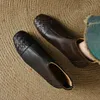 2025 NEUE Herbst Stiefeletten Aus Echtem Leder Frauen Schuhe Runde Kappe Zipper Moderne Stiefel Niedrigen Ferse Chelsea Stiefel Damen Schuhe