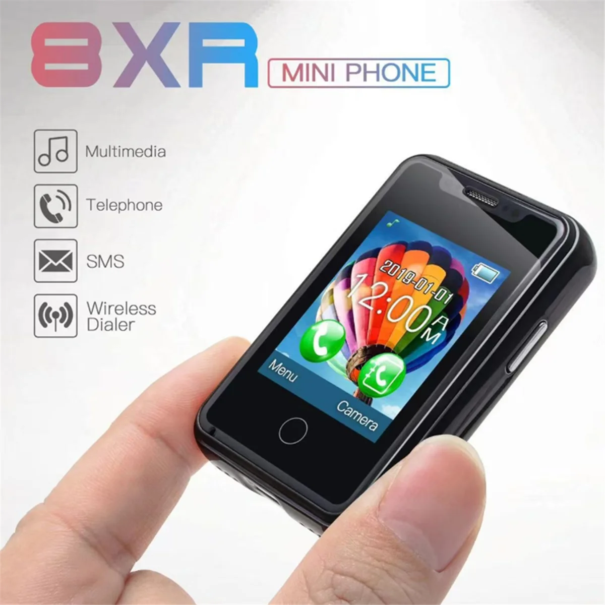 【BAAZ Fast 】8XR Super Mini Phone 1.77 Inch Touch Screen 2G GSM Phone Wireless Dialer Small SMS Multimedia Phone