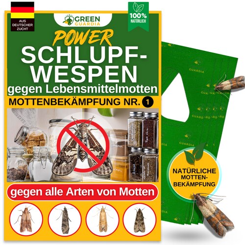 Green Guardia Schlupfwespen gegen Lebensmittelmotten: 3x Lieferungen zur Vollbehandlung / 6 Image