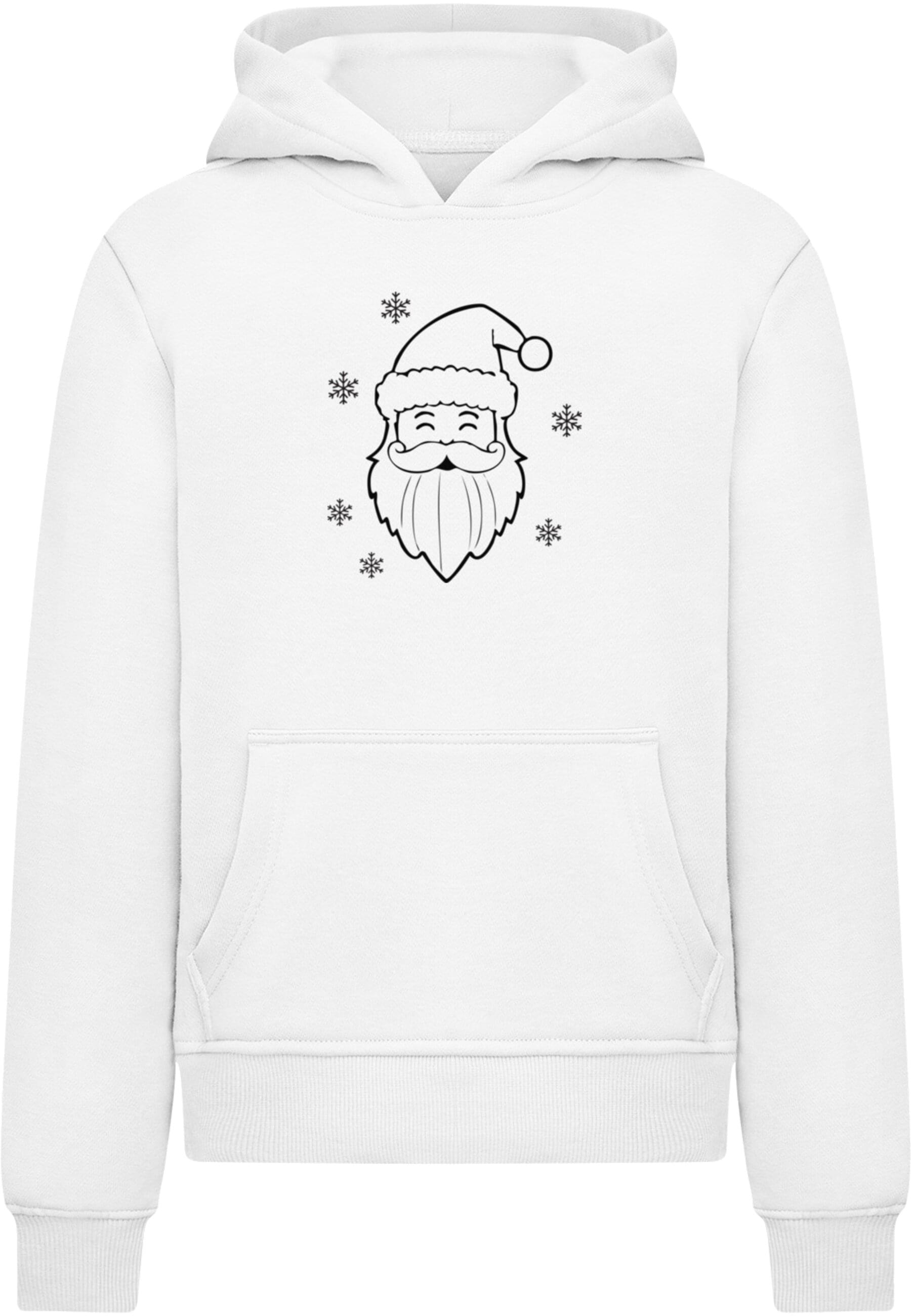 Kapuzensweatshirt MERCHCODE "Merchcode Kids Christmas Santa Hoody", Jungen, Gr. 134/140, weiß, 65% Baumwolle, 35% Polyester, bedruckt, Sweatshirts Image