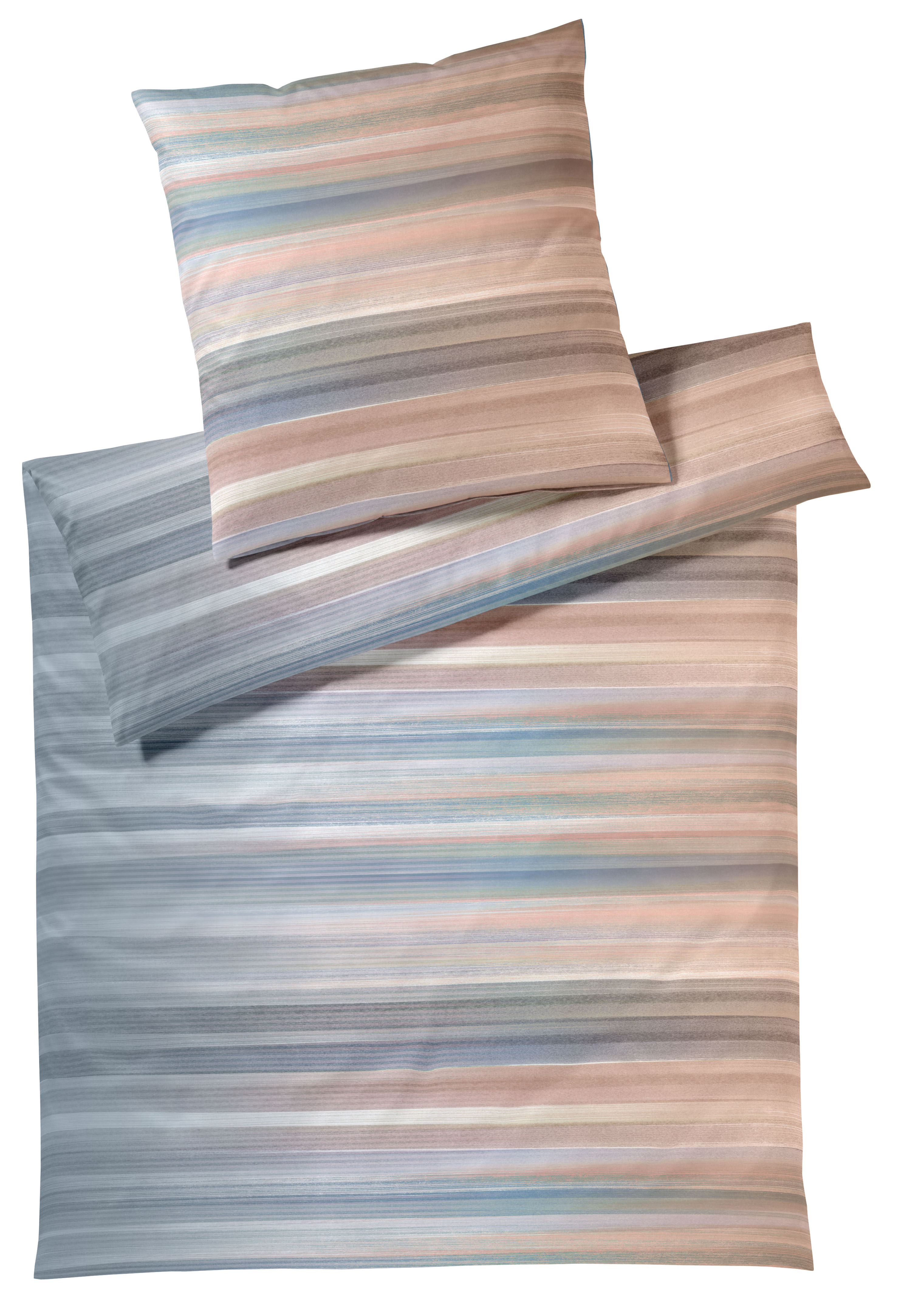 Bettwäsche ELEGANTE "Swoosh", orange (terra), B/L: 135cm x 200cm, 1 Stk., 1 Stk., Jersey, B/L: 80cm x 80cm, 2 Stk., Jersey, Obermaterial: 100% Baumwolle, Bettwäsche, angenehmes Hautgefühl Image