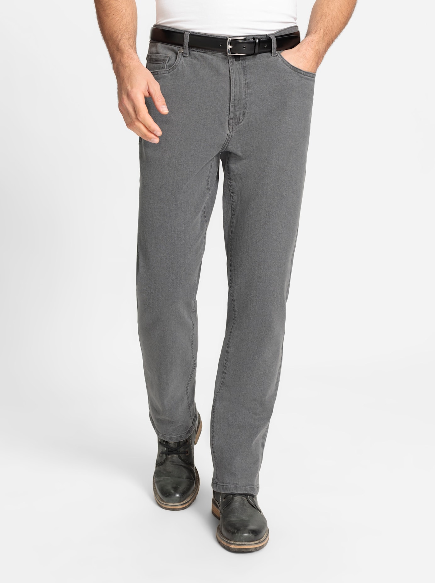 5-Pocket-Jeans MARCO DONATI, Herren, Gr. 28, Unterbauchgrößen, grau (grau, denim), 98% Baumwolle, 2% Elasthan, unifarben, lang, Jeans Image