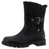 Winterstiefel MUSTANG SHOES "Bienke", Damen, Gr. 38, schwarz, Lederimitat, Textil, Basic, Schuhe, Biker Boots mit Blockabsatz und Zierriemchen