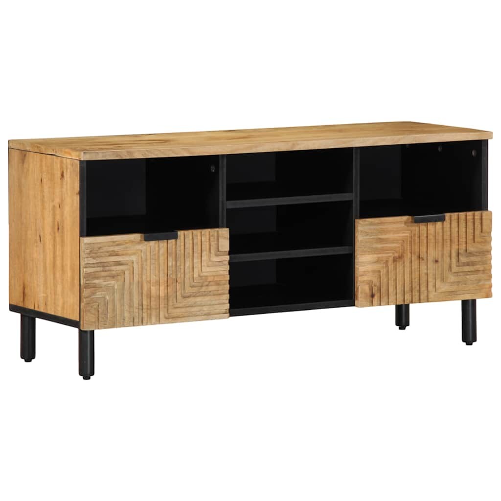 vidaXL TV-Schrank Braun 100x33x46 cm Massivholz Mango Image