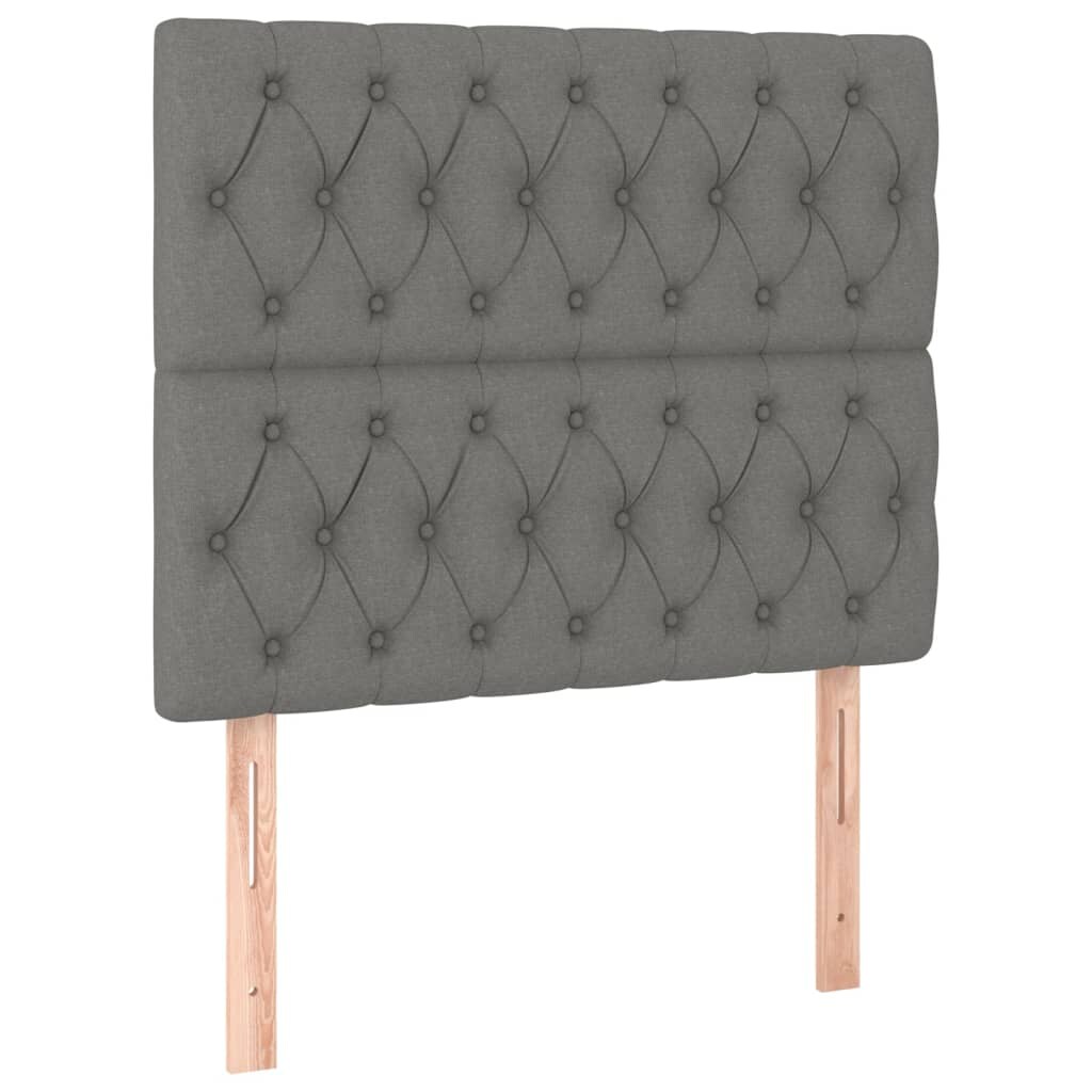 vidaXL Kopfteil Dunkelgrau 100 x 7 x 118/128 cm Stoff